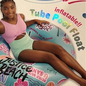 NWT Round Pool Tube/Float Summer Time Water Activity Quick Inflation Family Fun